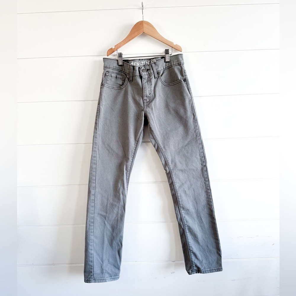 Levis Denizen 216 Skinny Fit Boys Size 12 Jeans Grey 5 Pocket.